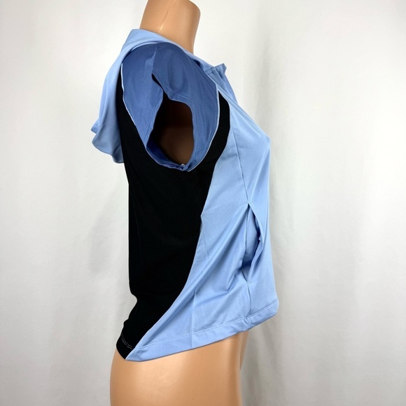 Gore Runner's World Womens M Blue Short Sleeve Knit 1/4 Arlington Hoodie Top NEW - Picture 7 of 12